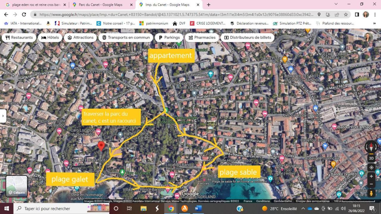 בנדול T2 30 M2 Avec Jardin Proche Des Plages מראה חיצוני תמונה